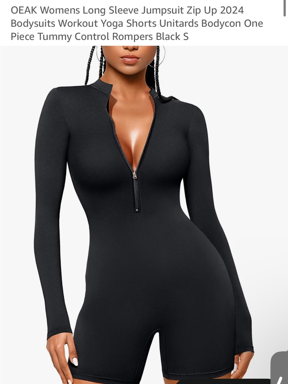 Black gym romper “OEAK” Amazon brand
